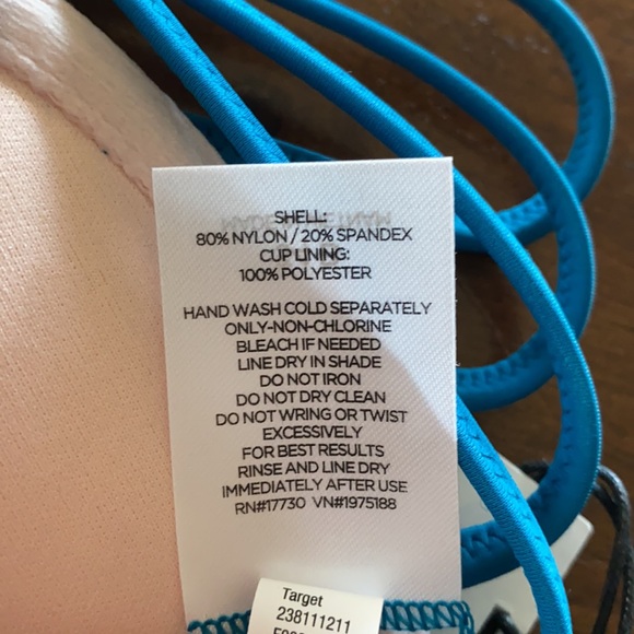 Push-Up Side Detail Bikini Top- Ocean Blue 34B - Picture 8 of 8